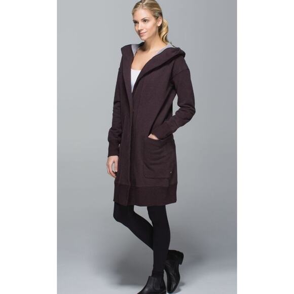 Lululemon Karmacollected Hooded Wrap Jacket Heathered Rich Earth - Picture 16 of 16